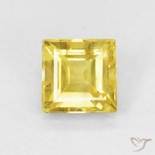 0.65ct Natürlicher Mittelgelb Saphir, Quadrat, VS