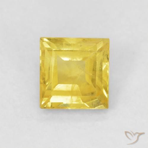 0.60ct Natürlicher Mittelgelb Saphir, Quadrat, VS