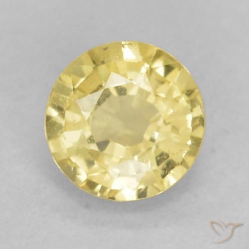 0.44ct Natürlicher hellgelb Saphir, Runden, VS