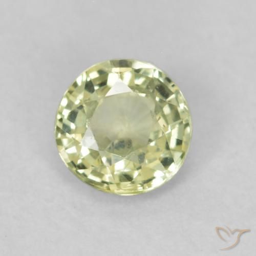0.39ct Natürlicher hellgelb Saphir, Runden, VS