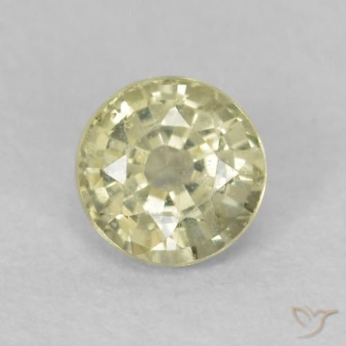 0.48ct Natürlicher hellgelb Saphir, Runden, VS