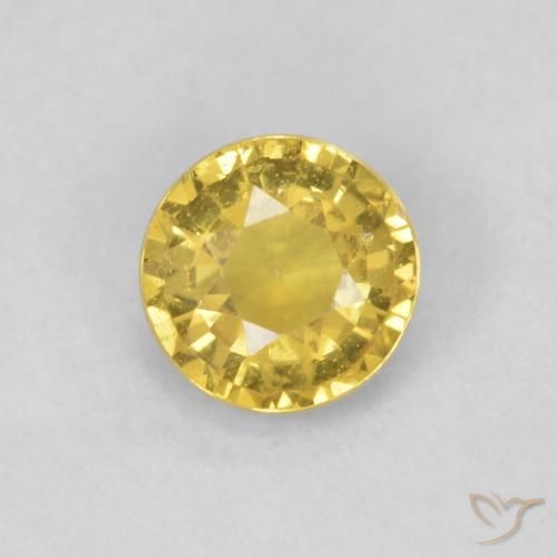 0.45ct Natürlicher Hell Gold Saphir, Runden, SI
