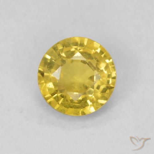 0.45ct Natürlicher Gelblich Gold Saphir, Runden, SI