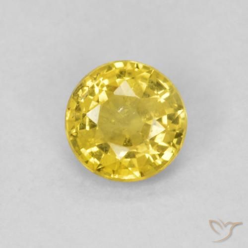 0.40ct Natürlicher Hummel Gelb Saphir, Runden, SI