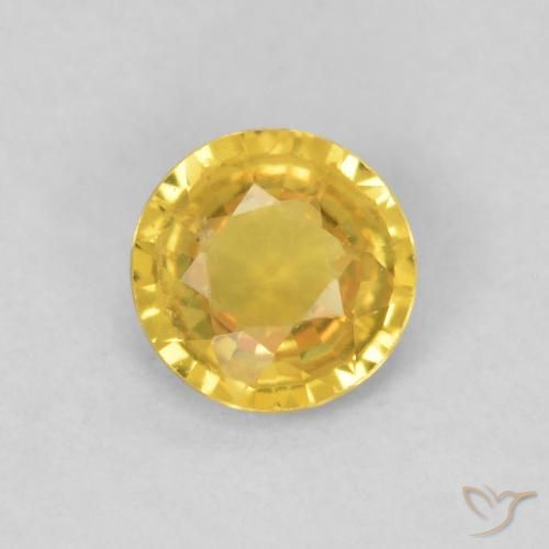 0.39ct Natürlicher Mittelgold Saphir, Runden, VS, Photo A