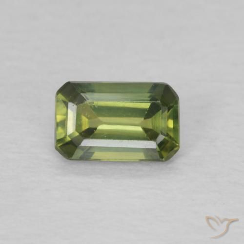 0.43ct Natürlicher Erde Grün Saphir, Smaragdschliff, VS