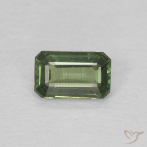 0.40ct Natürlicher Erde Grün Saphir, Oktagonschliff, VVS-VS, Photo A