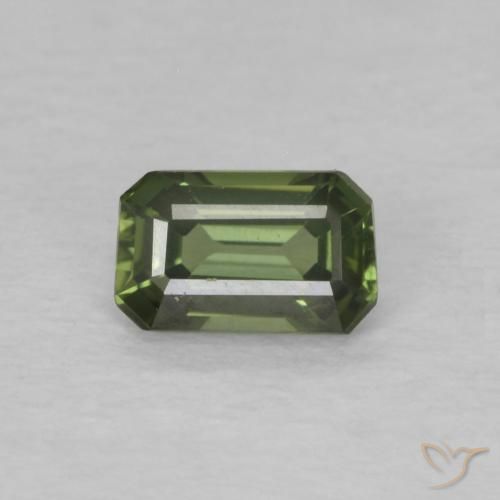 0.41ct Natürlicher Waldgrün Saphir, Smaragdschliff, VVS