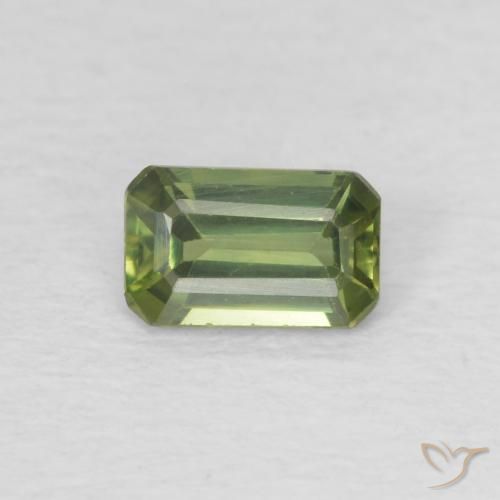 0.40ct Natürlicher Helles Waldgrün Saphir, Smaragdschliff, VVS-VS