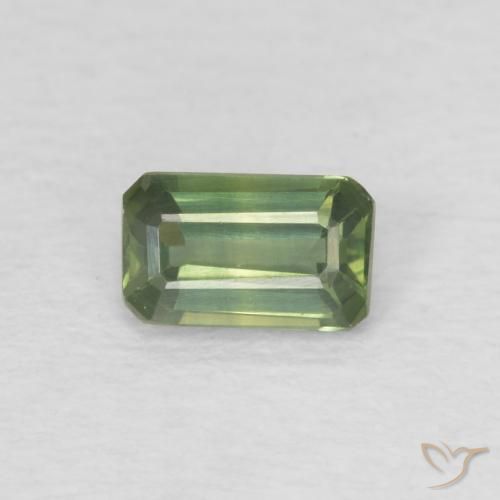 0.40ct Natürlicher Helles Waldgrün Saphir, Smaragdschliff, VVS-VS