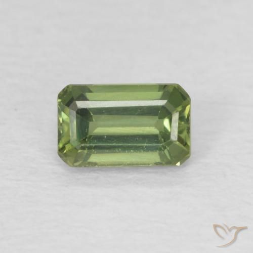 0.48ct Natürlicher Mittelgrün Saphir, Smaragdschliff, VVS-VS