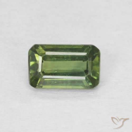 0.46ct Natürlicher Helles Waldgrün Saphir, Smaragdschliff, VS