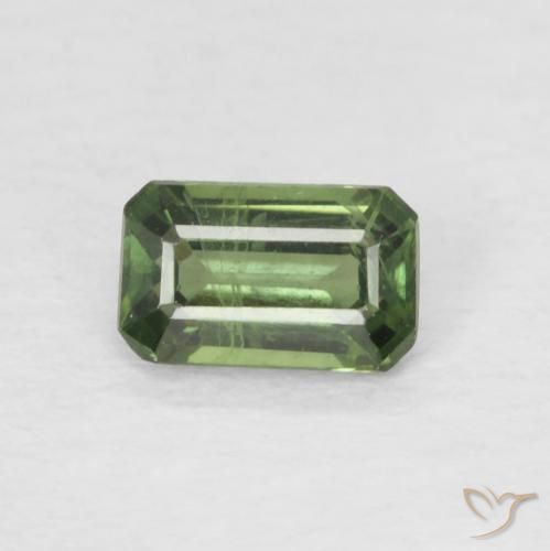 0.42ct Natürlicher Medium Dark-Green Saphir, Smaragdschliff, VS
