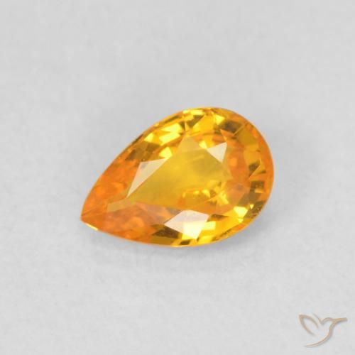 0.51ct Natürlicher Mittelorange Saphir, Birnenform, VVS-VS