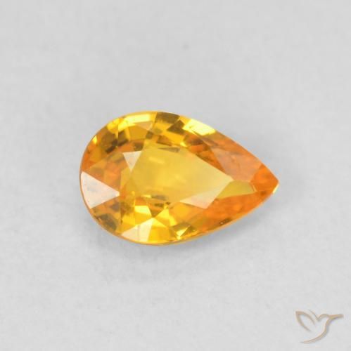 9,17 ctw natürlicher Mittelorange Saphir, Birnenform, VVS-VS