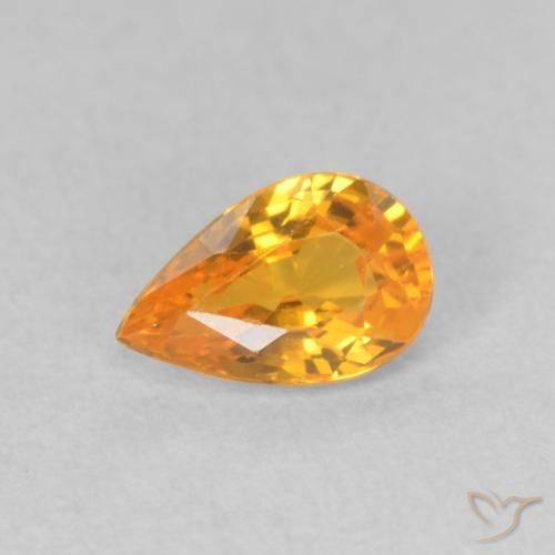 0.51ct Natürlicher Tiefes Orange-Gold Saphir, Birnenform, VVS-VS