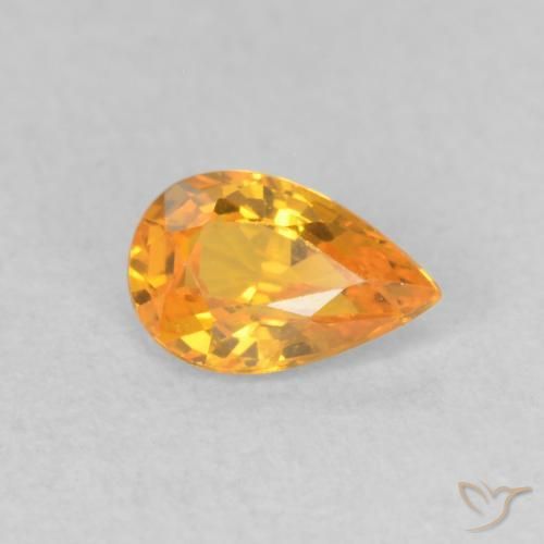9,17 ctw natürlicher Tiefes Orange-Gold Saphir, Birnenform, VVS-VS