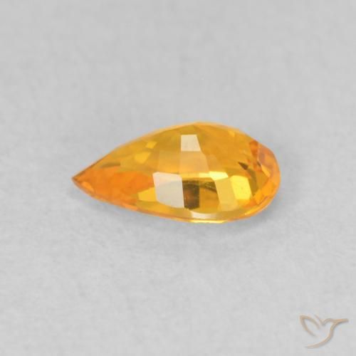 9,17 ctw natürlicher Tiefes Orange-Gold Saphir, Birnenform, VVS-VS