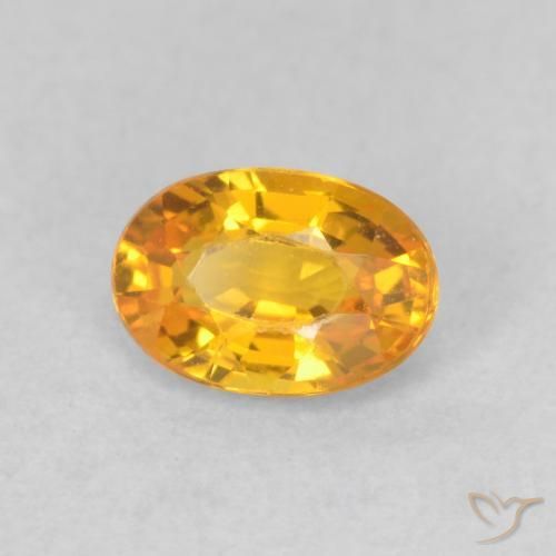 9,17 ctw natürlicher Tiefes Orange-Gold Saphir, Oval, VVS-VS