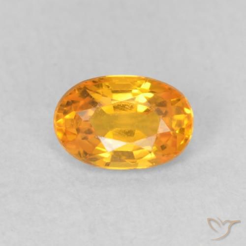 0.57ct Natürlicher Orange-Gold Saphir, Oval, VVS-VS