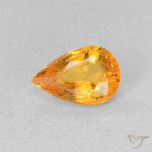 0.53ct Natürlicher Mittelorange Saphir, Birnenform, VVS-VS