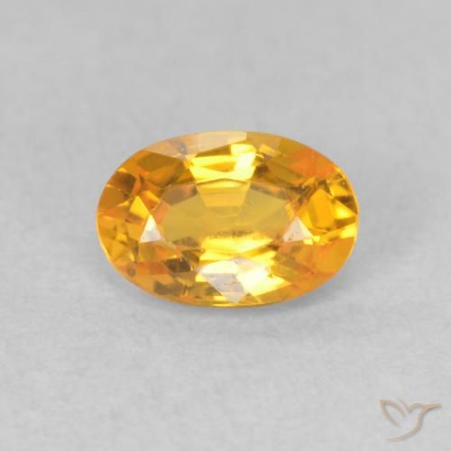 0.62ct Natürlicher Medium Light Orange-Gold Saphir, Oval, VVS-VS