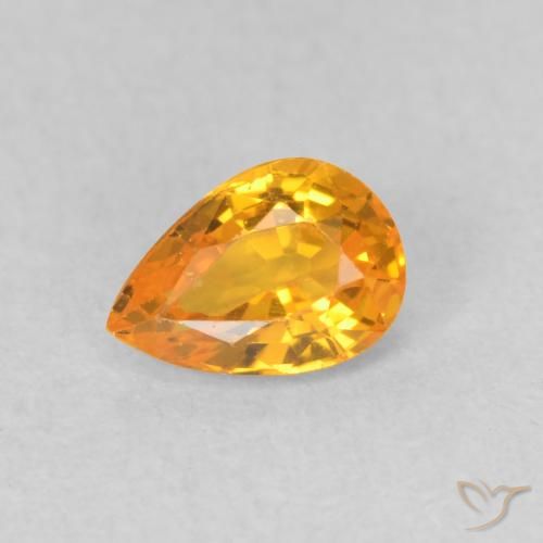 0.51ct Natürlicher Orange-Gold Saphir, Birnenform, VVS-VS