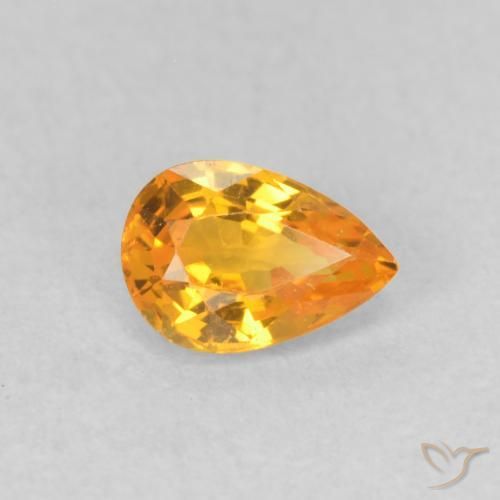 9,17 ctw natürlicher Orange-Gold Saphir, Birnenform, VVS-VS