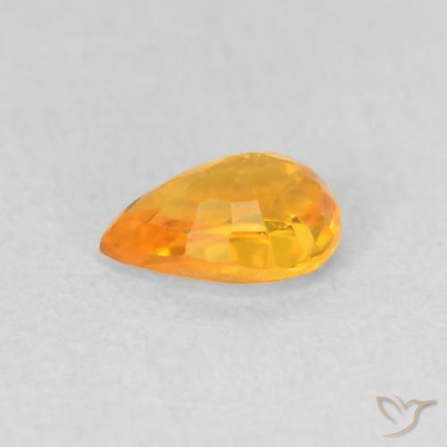 9,17 ctw natürlicher Orange-Gold Saphir, Birnenform, VVS-VS