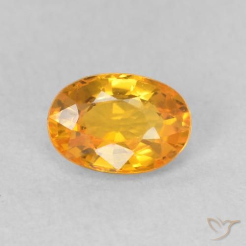 0.67ct Natürlicher Mittelorange Saphir, Oval, VVS-VS