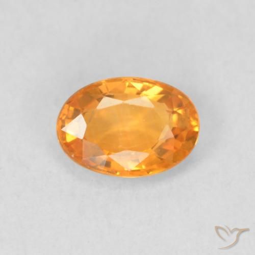 0.57ct Natürlicher Orange-Gold Saphir, Oval, VVS-VS