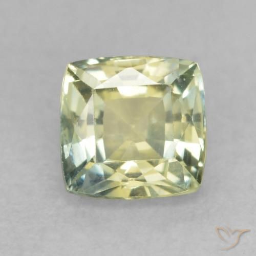 0.58ct Natürlicher gelblich-grün Saphir, Kissen, VS-SI