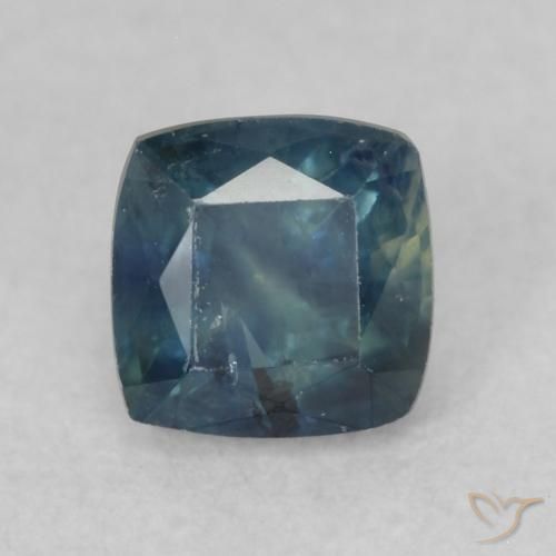 0.66ct Natürlicher Blaugrün Saphir, Kissen, VS-SI