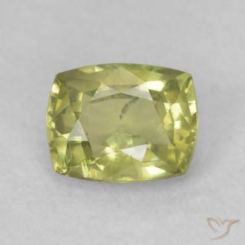 0.70ct Natürlicher gelblich-grün Saphir, Kissen, VS-SI