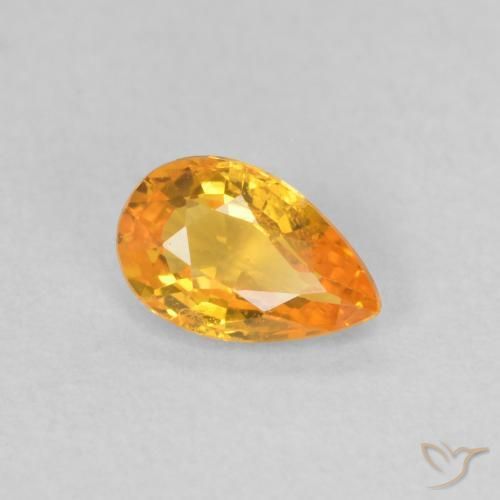 9,17 ctw natürlicher hellorange Saphir, Birnenform, VS