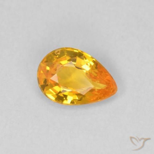 9,17 ctw natürlicher hellorange Saphir, Birnenform, VS