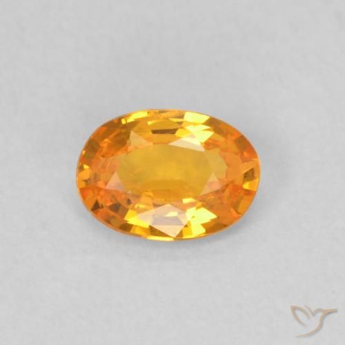 0.48ct Natürlicher hellorange Saphir, Oval, VS