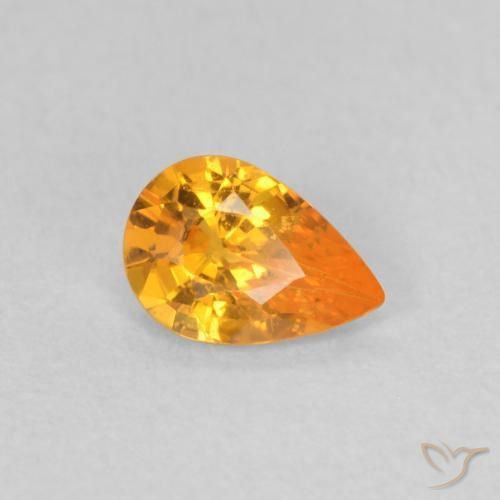 0.44ct Natürlicher hellorange Saphir, Birnenform, VS