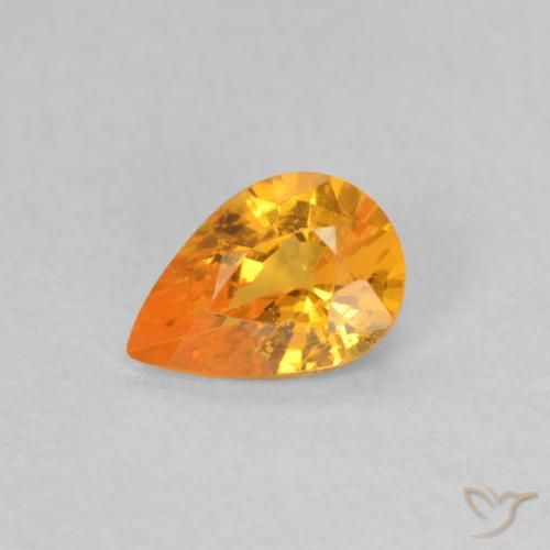 9,17 ctw natürlicher hellorange Saphir, Birnenform, VS