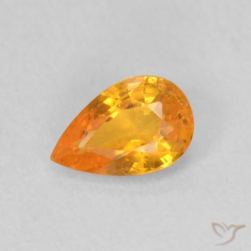 0.54ct Natürlicher Mittelorange Saphir, Birnenform, VS
