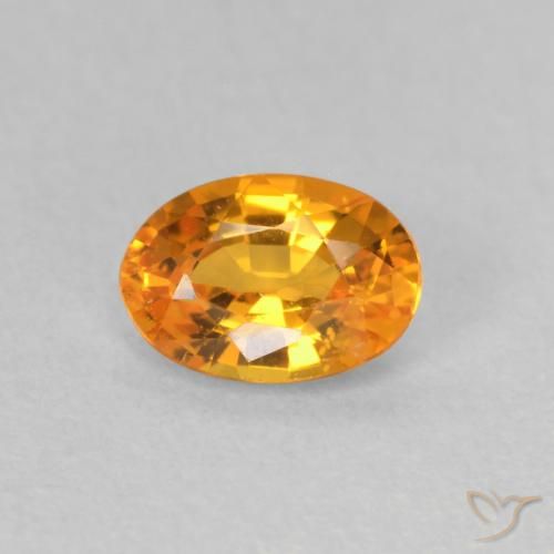 0.59ct Natürlicher Aprikose Orange Saphir, Oval, VS