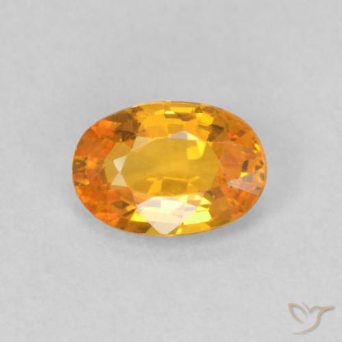 0.62ct Natürlicher Mittelorange Saphir, Oval, VS