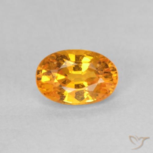 0.65ct Natürlicher Aprikose Orange Saphir, Oval, VS