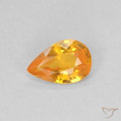 0.40ct Natürlicher Aprikose Orange Saphir, Birnenform, VS