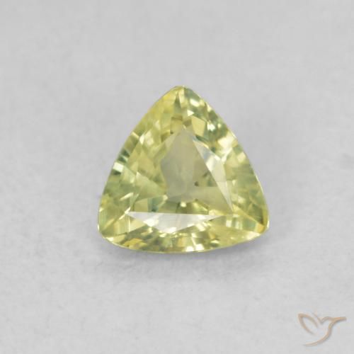 0.49ct Natürlicher gelblich-grün Saphir, Trillion, VS