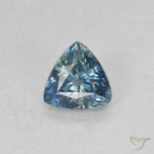 0.50ct Natürlicher Blaugrün Saphir, Trillion, VS, Photo A