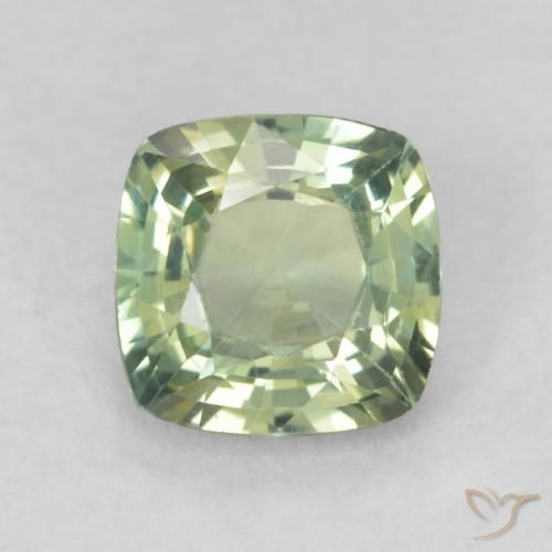 0.89ct Natürlicher Helles Salbeigrün Saphir, Kissen, VVS-VS