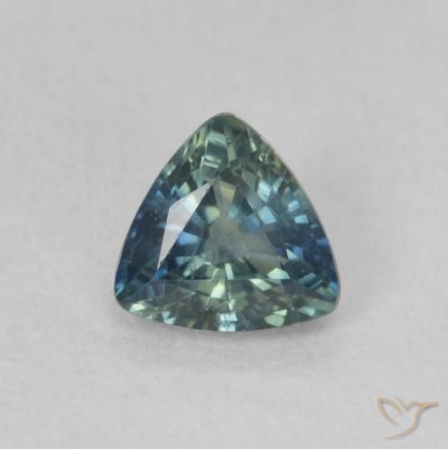 0.48ct Natürlicher Blaugrün Saphir, Trillion, VVS-VS