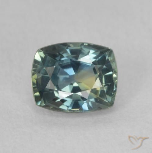 0.74ct Natürlicher Blaugrün Saphir, Kissen, VVS-VS