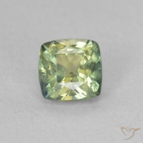 0.50ct Natürlicher gelblich-grün Saphir, Kissen, VVS-VS